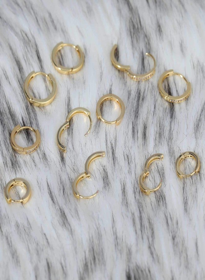 Gacimy Small 14K Gold Plated Huggie Hoop Earrings for Women, 14K Gold Plated Tiny Cartilage Earrings for Women, Yellow Color 10mm - Image 3